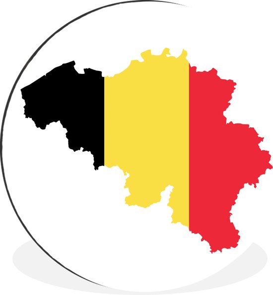 illustration de la België dans la couleur du drapeau national Cercle mural aluminium ⌀ 60 cm - impression photo sur cercle mural / cercle vivant / cercle de jardin (décoration murale)