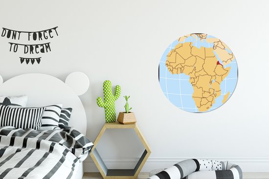 Illustration de l'Érythrée sur la carte africaine Cercle mural aluminium ⌀ 60 cm - impression photo sur cercle mural / cercle vivant / cercle de jardin (décoration murale)