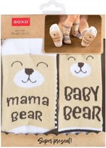Cadeauset - Sokken - Kraamcadeau - Verjaardagcadeau - Geschenkset - Mama Kind - Bear - Maat 35-40 (baby 19-21)