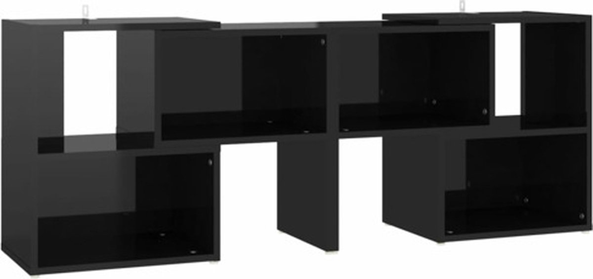 vidaXL - Tv-meubel - 104x30x52 - cm - bewerkt - hout - hoogglans - zwart