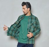 Twinlife Heren plaid over - Overhemden - Lichtgewicht - Wasbaar - Groen - 3XL