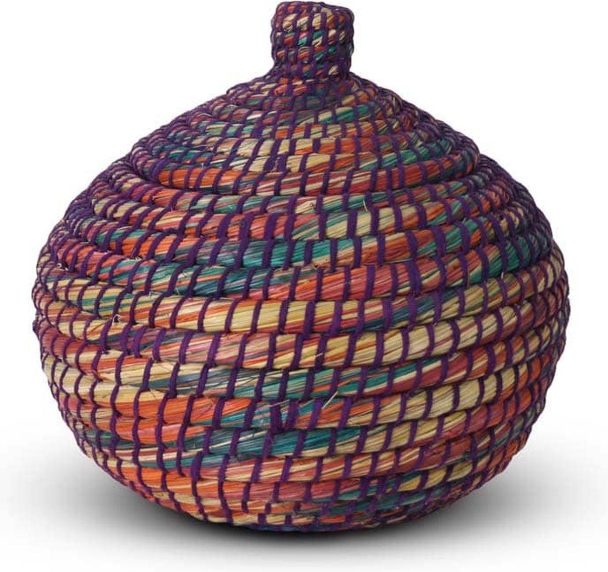 Safaary - Opbergmand met Deksel van Zeegras Fuchsia Basket