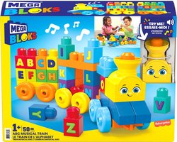 MEGA Bloks ABC muziektrein - 50 blokken - Bouwstenen met geluiden