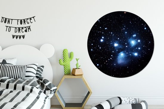 Étoiles dans le ciel noir Cercle mural aluminium ⌀ 140 cm