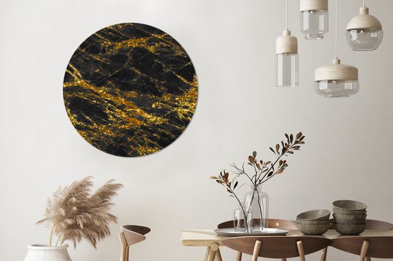 WallCircle - Peinture - Paillettes De Marbre - Multicolore - 90 X 90 Cm