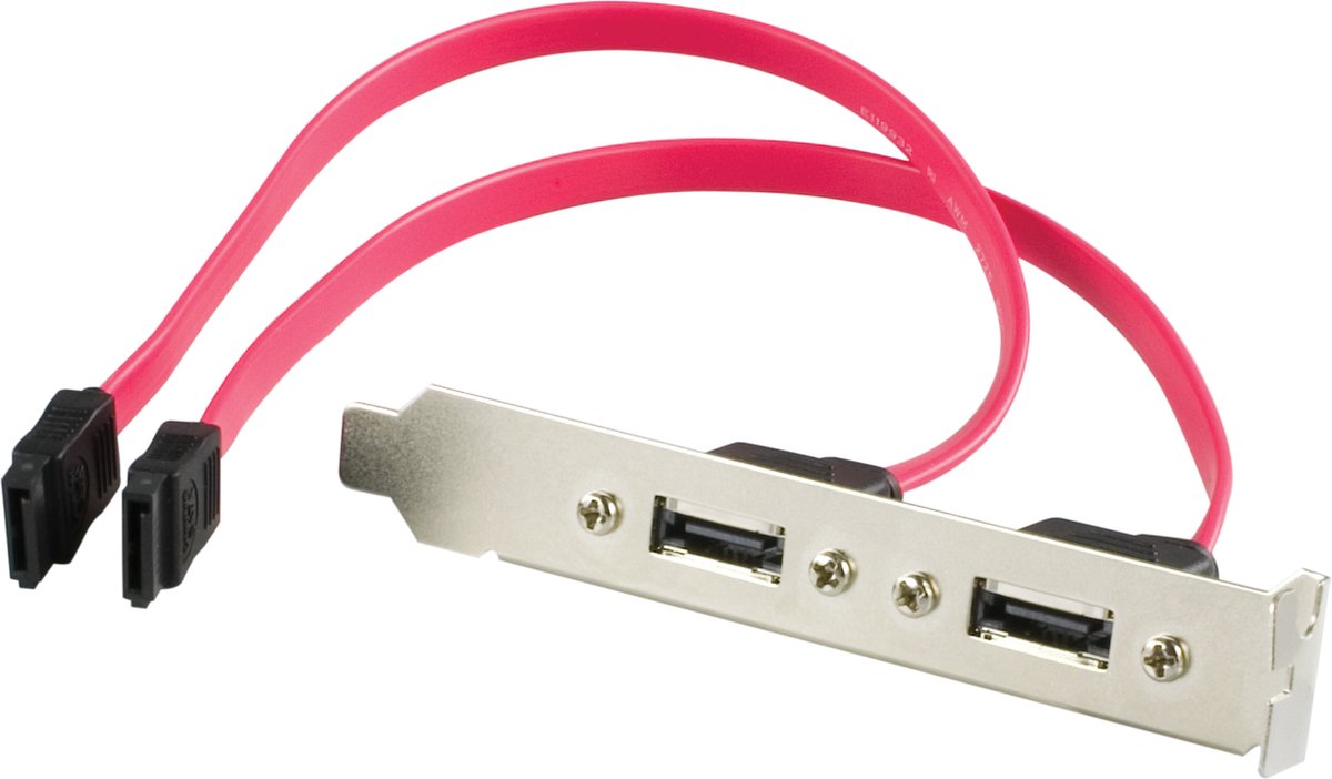 DELTACO SATA-32, SATA - SATA aansluit bracket, double aansluiting adaptor, 30cm