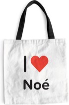 MuchoWow® Schoudertas - Strandtas - Big Shopper - Boodschappentas - I love - Noé - Meisje - 40x40 cm - Katoenen tas