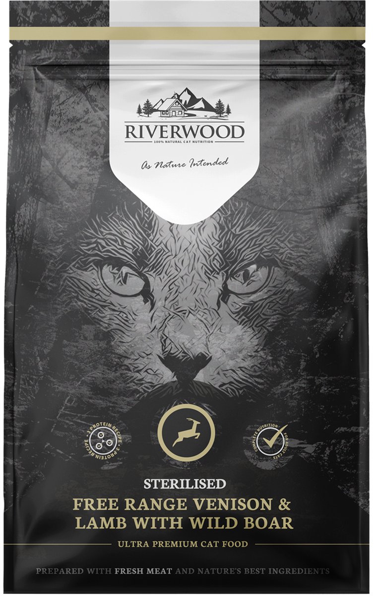 Riverwood Sterilised - Kattenvoer - Hert - Lam - 2 kg