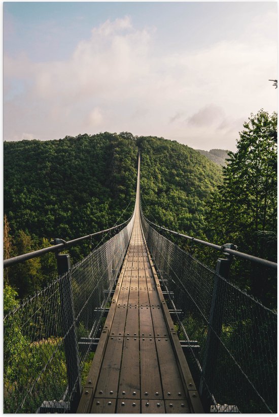 WallClassics - Poster Brillant – La passerelle du Moulin de l'Epine Bridge - 50x75 cm Photo sur Papier Poster avec Finition Brillante