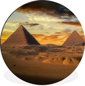 WallCircle - Wandcirkel - Muurcirkel - De piramides van Caïro - Egypte - Aluminium - Dibond - ⌀ 30 cm - Binnen en Buiten