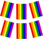 Regenboog vlaggenlijn - 3 stuks - 7 meter - 25 x 20 cm - feest - Pride