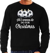 Bellatio Decorations Foute Kersttrui voetbal Kerst - sweater zwart - heren XXL