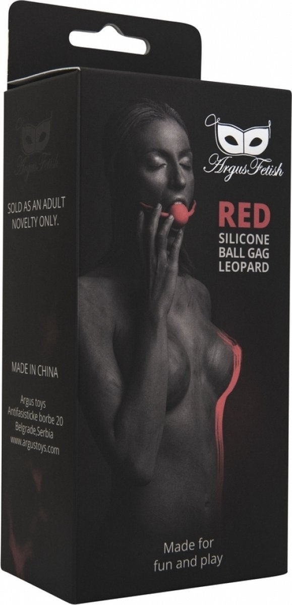 Goedkoopste Argus Silicone Red Ball Gag Leopard - Rode Zweep - AF 001009