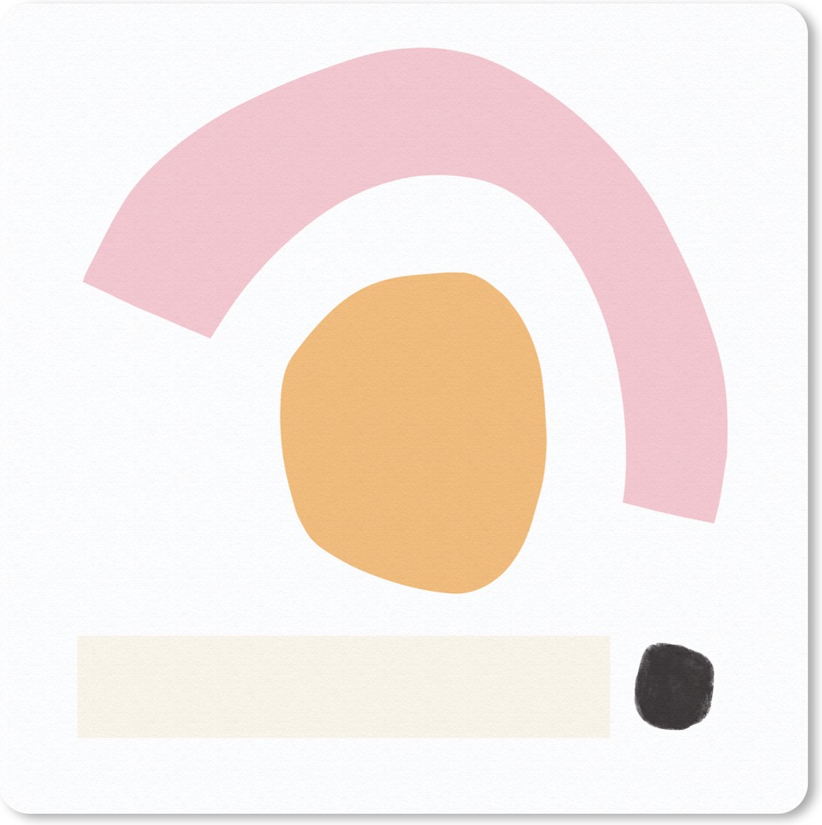 Muismat 30x30 cm - Mousepad Geometrische vormen - Minimalisme - Pastel - Muismatten