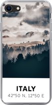 Coque iPhone 8 - Italie - Brouillard - Forêt - Arbre - Coque en Siliconen téléphone