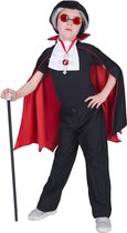 Funny Fashion - Vampier & Dracula Kostuum - Duistere Dracula Graaf Rood Van Bloed Cape Jongen - Rood, Zwart - One Size - Halloween - Verkleedkleding