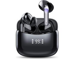 Nubex® Draadloze Oordopjes - Bluetooth Oordopjes 5.3 - 30 Uur Afspeeltijd - Oortjes draadloos - Touch Bediening - Zwart