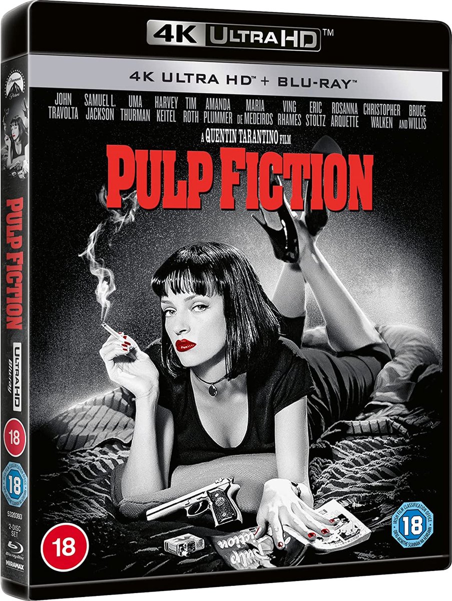 Pulp Fiction 4K UHD + Blu-ray Region A and B and C DTS HD Master Audio 5.1, Amanda.. foto