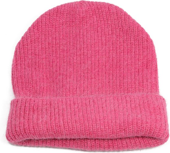Roze gebreide damesmuts - zacht acryl - beanie winter voor dames - one size - roze - STUDIO Ivana