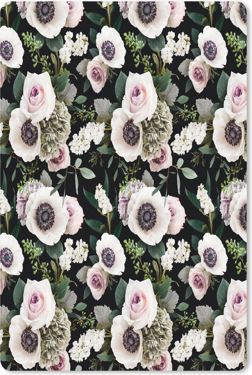 Muismat - Mousepad - Bloemen - Anemoon - Rozen - 18x27 cm - Muismatten