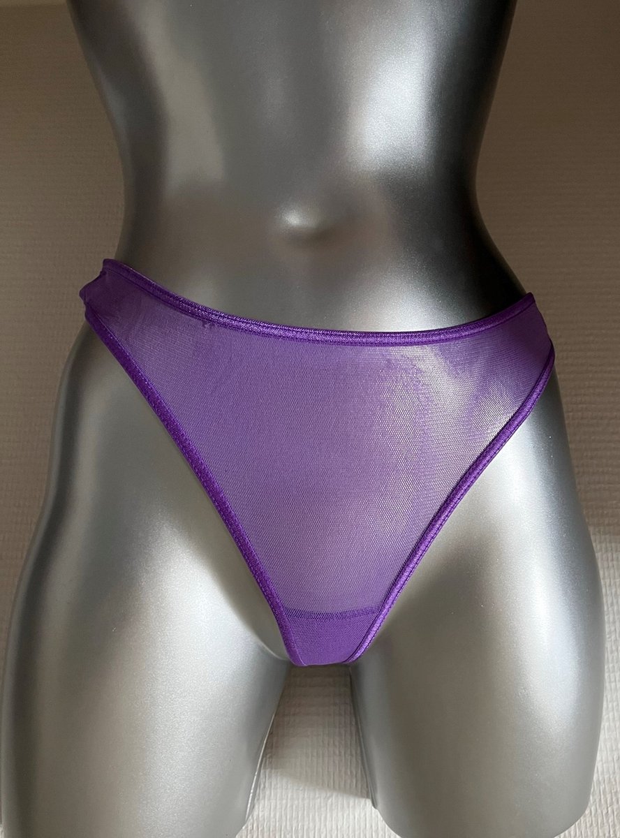 Doorzichtige String Paars Palma Violet Maat XL
