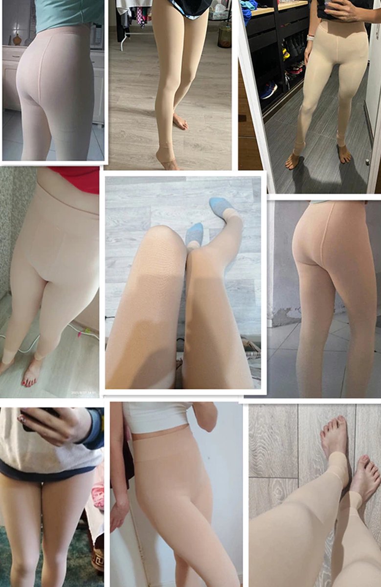 REYNEM Vrouwen Winter Leggings Warme Leggins Hoge Taille Effen Kleur
