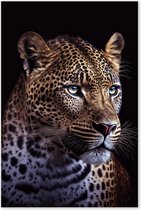 Graphic Message - Schilderij op Canvas - Luipaard - Jaguar - Zwart