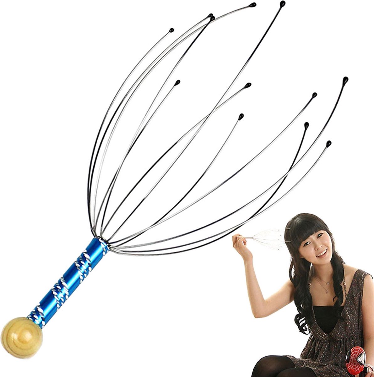 Goedkoopste Hoofdmassage spin - 23 cm - Anti stress – Anti jeuk - Massage - kerstcadeau