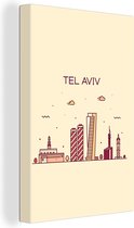 Canvas schilderij 120x180 cm - Wanddecoratie Tel Aviv - Israël - Skyline - Muurdecoratie woonkamer - Slaapkamer decoratie - Kamer accessoires - Schilderijen