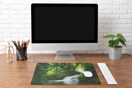 Sous-main 60x40 cm - Tapis de souris Cascade - Nature - Vert - Sous-main XL - Protection sous-main - Tapis de souris Ordinateur