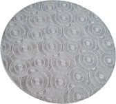 4 x Placemat Zilver Monet Rondjes - Vinyl Crochet Placemats - Rond 39.5 cm - Hittebestendig - Chique - Feesttafel