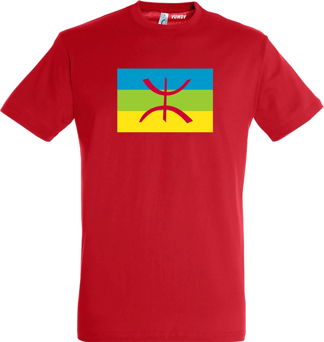 T-shirt Amazigh / Berberse Vlag | Rood Marokko Shirt | WK 2022 Voetbal | Morocco Supporter | Rood | maat S