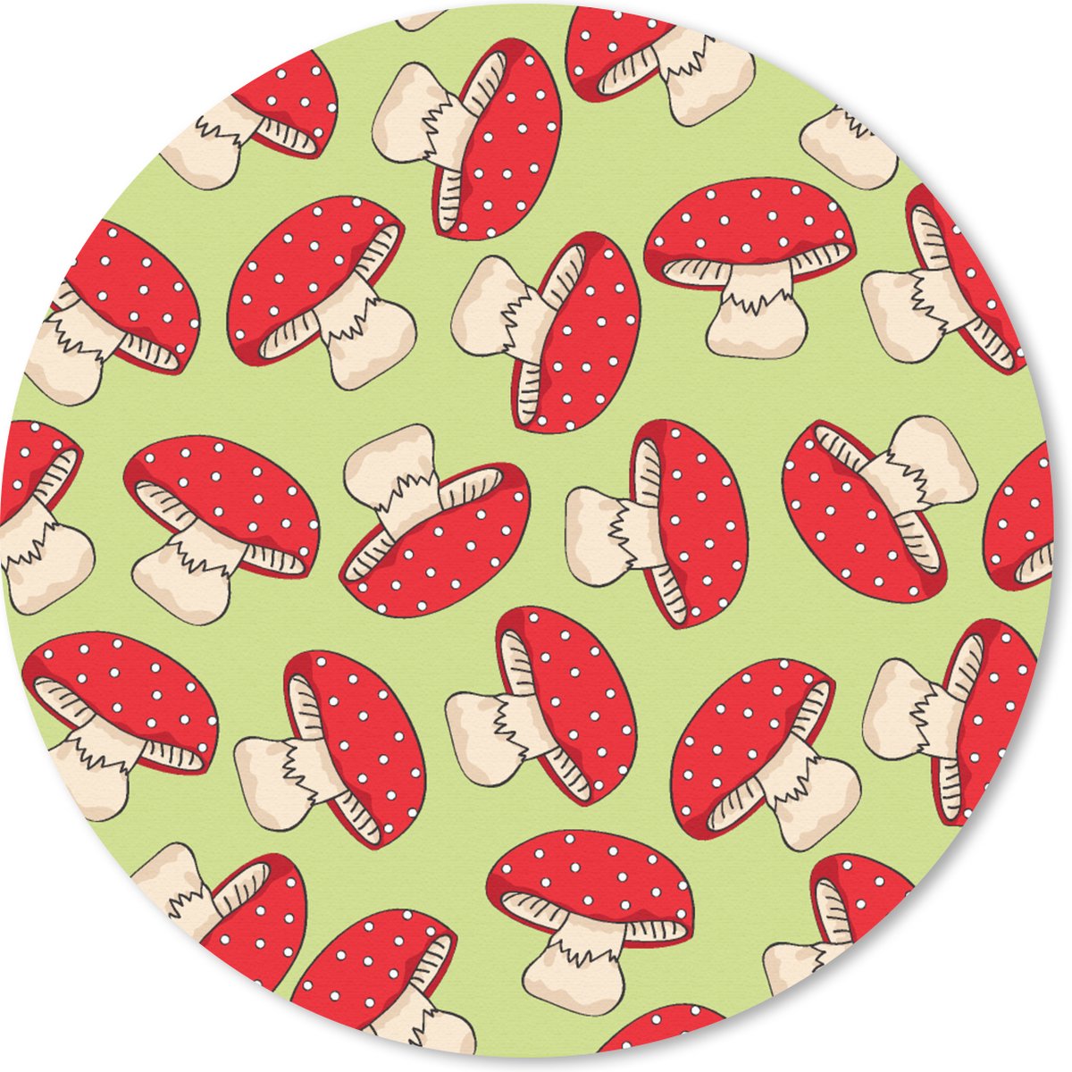 Muismat rond 30x30 cm - Mousepad Paddenstoel - Rood - Patronen - Ronde muismatten