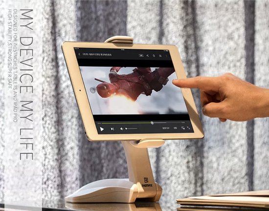 Remax Tablet Holder t/m 15 Inch Zwart 360 graden verstelbare
