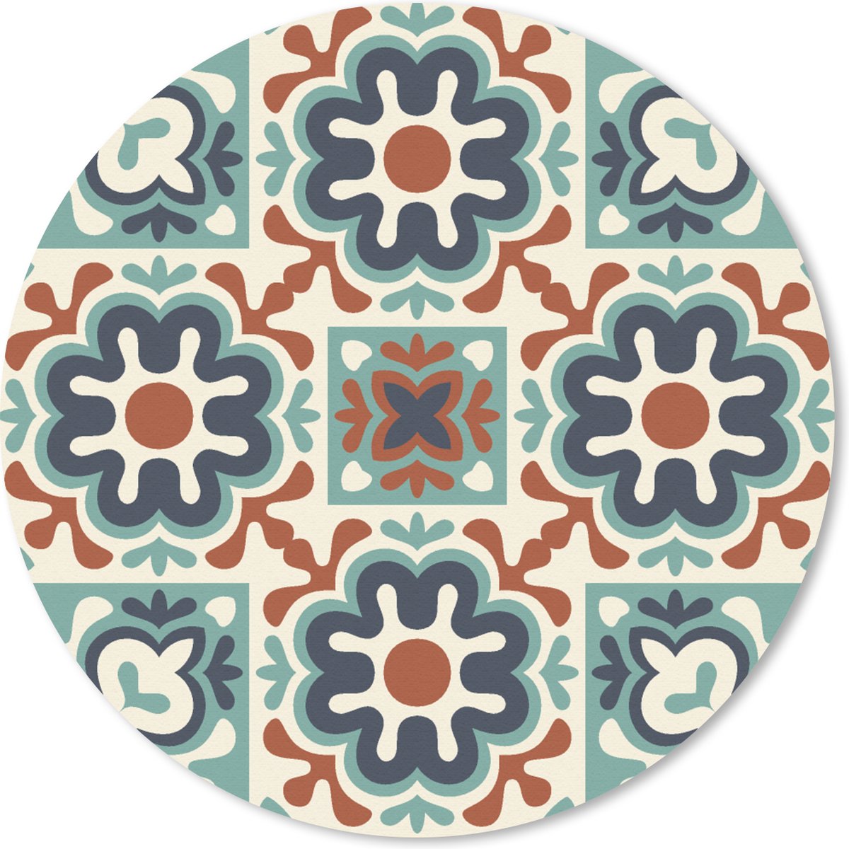 Muismat rond 20x20 cm - Mousepad Bloem - Ornament - Patroon - Ronde muismatten