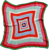 Toetie & Zo - Baby deken - Gehaakt - Granny - Roze - Rood - Blauw - Groen - Oranje - Wit - 75x75cm