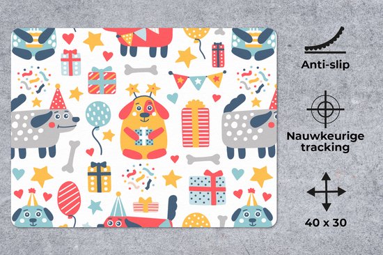 Bureau onderlegger 40x30 cm - Muismat Patronen - Verjaardag - Hond - Bureaulegger xl - Desk mat beschermer - Computer muismatten