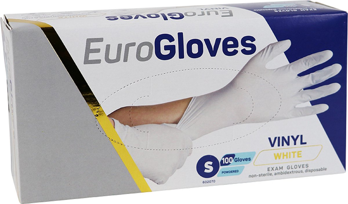 Eurogloves Vinyl Gloves Poeder S