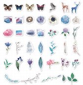 40 stuk aquarel schilderen vlinder blad Cartoon stickers voor kinderen en volwassenen Beloningsstickers Journal Laptop Telefoon Stickers