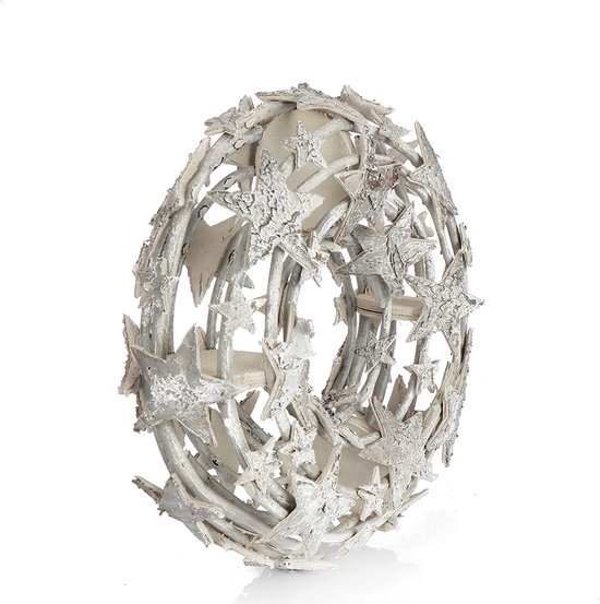 Couronne De Vigne Naturelle Avec étoiles - 30 Cm De Diamètre, Branches, écorce, Bois - Pour Décoration DIY, Porte Ou Table