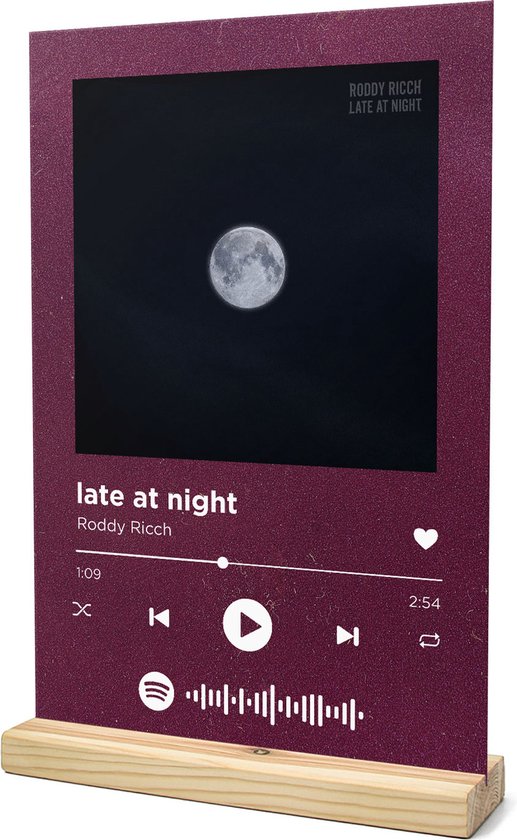 Spotify Lyrics Roddy Ricch Songr Spotify Muziek Bordje - late at night - Roddy Ricch - 20x30 ...