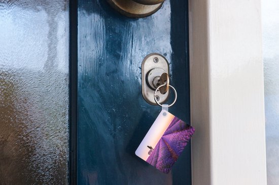 Porte-clés - Lavande - Coucher de soleil - Violet - Fleurs - Cadeaux - Plastique