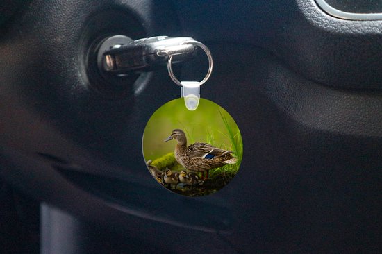 Porte-clés - Canard - Vogels - Water - Branche - Mousse - Plastique - Rond - Cadeaux à distribuer