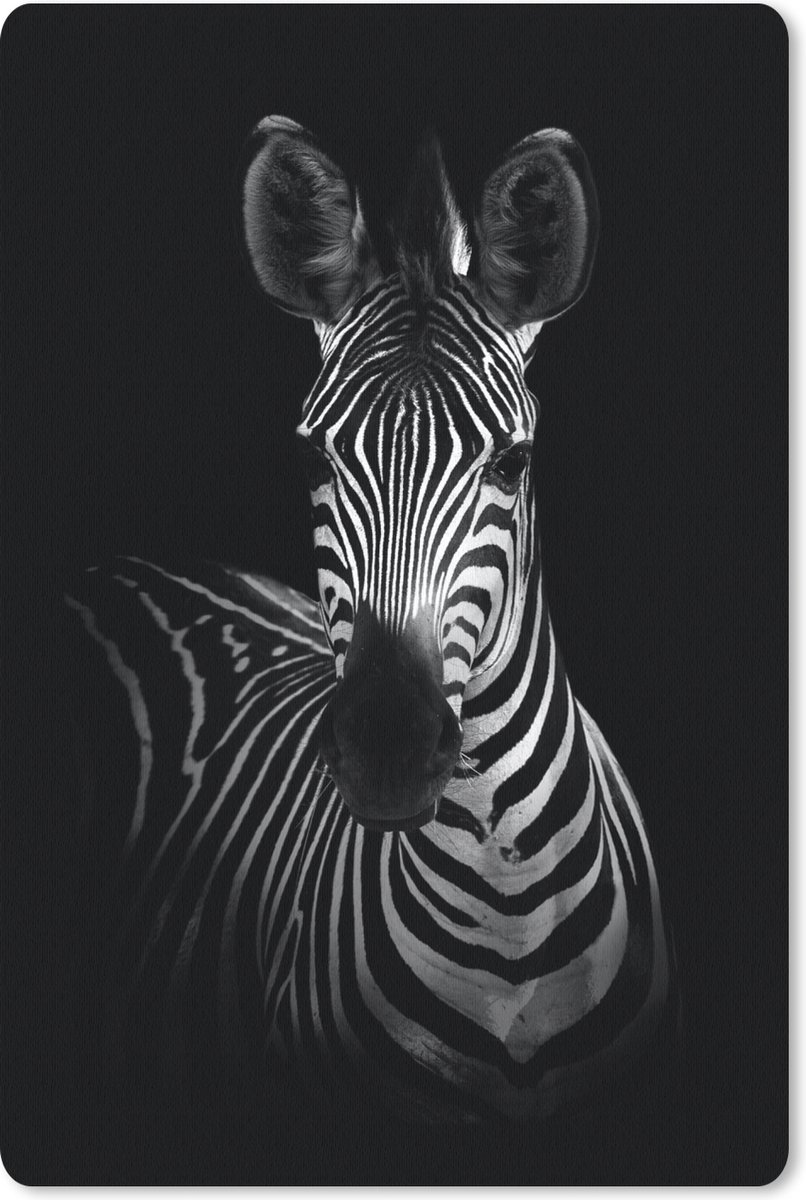 Muismat 18x27 cm - Mousepad Zebra - Zwart - Wit - Dieren - Muismatten