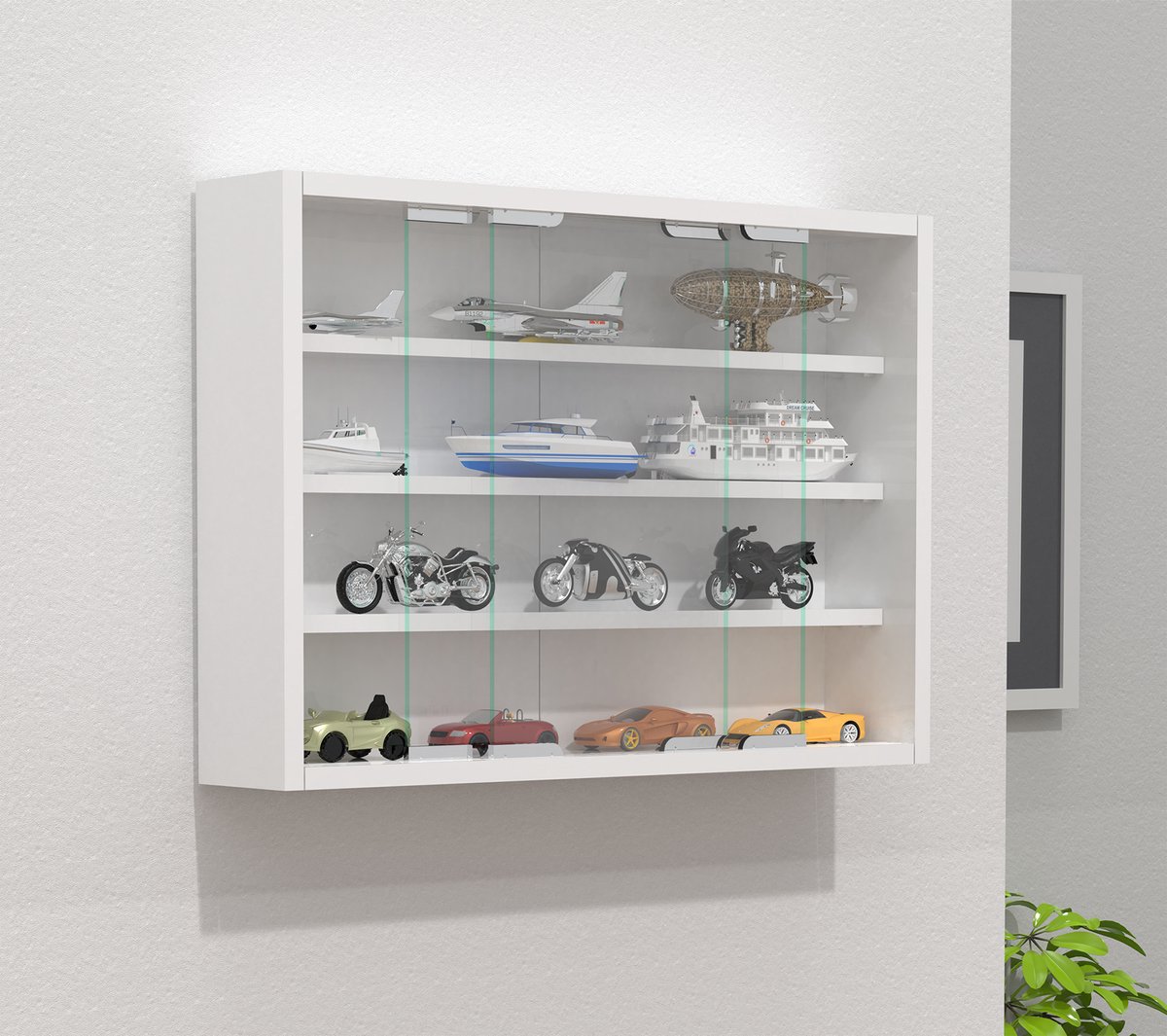 VCM Houten glazen wandvitrine Wandvitrine Verzamelvitrine Agisa S Houten glazen wandvitrine Wandvitrine Verzamelvitrine Agisa S Beuken