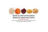 Mixed Bonen & Linzen - Mixed Beans & Lentils - Red Split Lentils - Chick Peas - Mung Dal - Red Kidney Beans - Black Eye Beans - MULTIPACK 5x500gr
