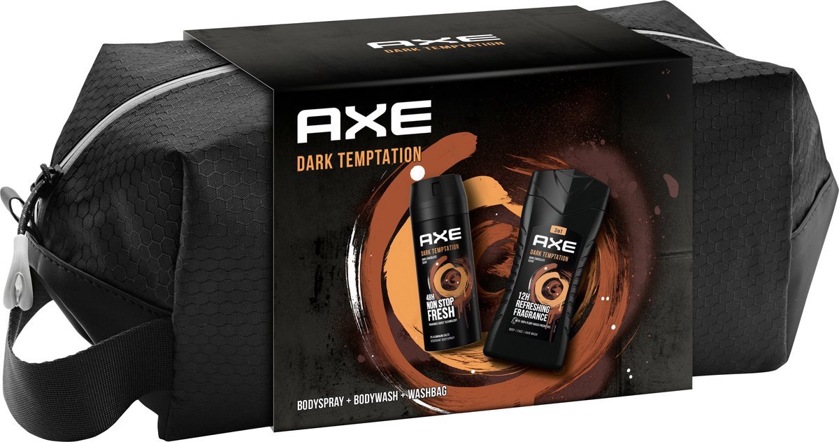 Goedkoopste Axe Dark Temptation Bodyspray & Bodywash voor Mannen - Geschenket Axe Dark Temptation