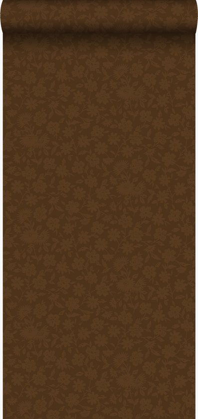 Origin Wallcoverings behang bloemen bruin en glanzend goud - 345439 - 53 cm x 10,05 m