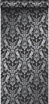 Origin Wallcoverings behangpapier ornamenten zwart - 346218 - 53 cm x 10,05 m