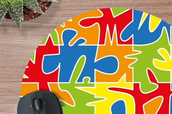 Muismat rond 40x40 cm - Mousepad Puzzel - Patronen - Abstract - Ronde muismatten